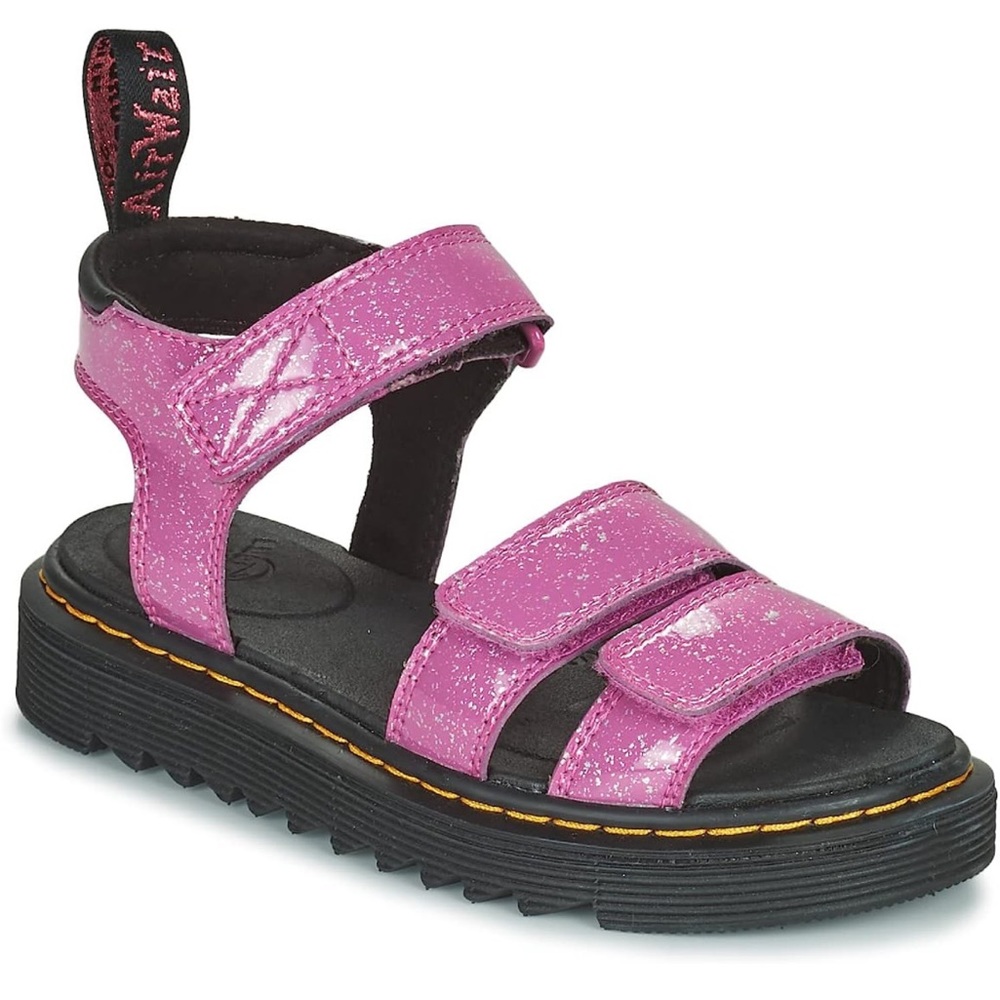 Dr. Martens Klaire Velcro Strap Dark Pink Cosmic Glitter Sandals US 3 / EU 34